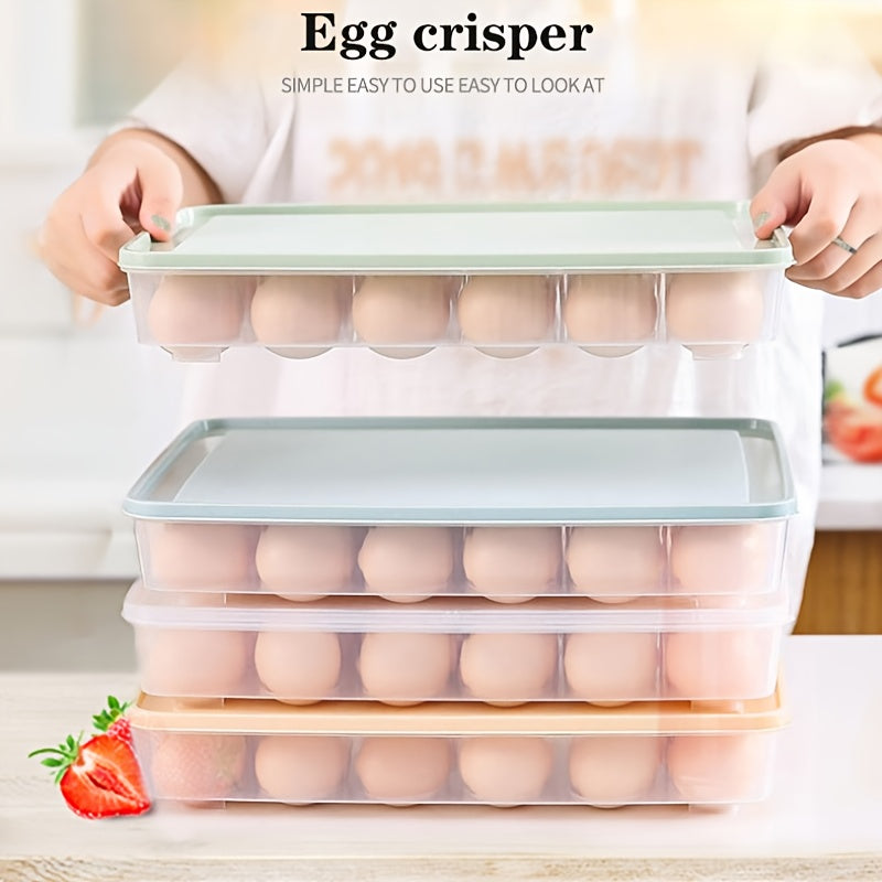 24 Grid Egg Storage Box - Keep Your Eggs Fresh and Ready to Cook in this Transparent Plastic Food Refrigerator!