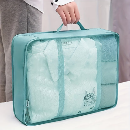 7Pcs Travel Storage Bag Set, Suitcase Packing Organizer, Portable Luggage Pouch For Underwear, Clothing Shoes Sorting Bags