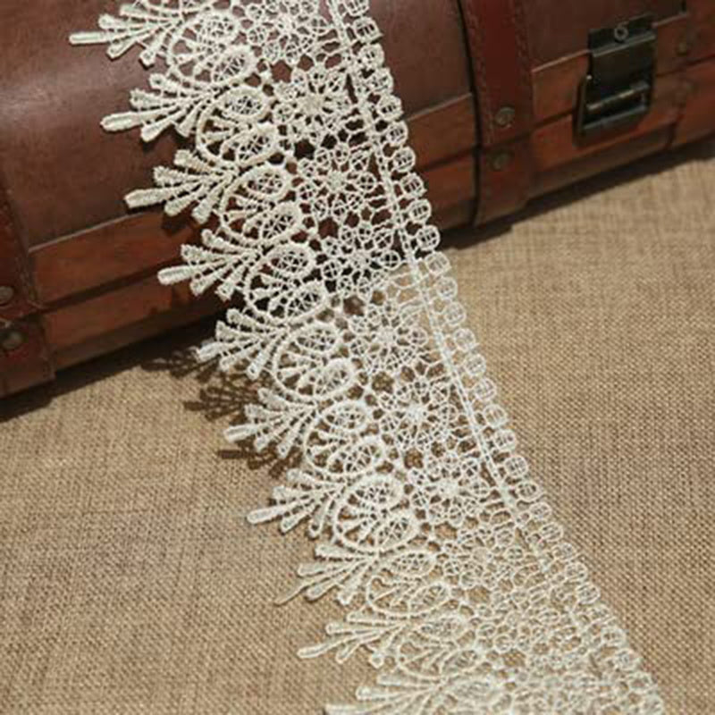 3 Yards/Roll Inelastic Embroidery Lace Trim,Curtain Tablecloth Slipcover Bridal Clothing Accessories DIY Sewing Craft