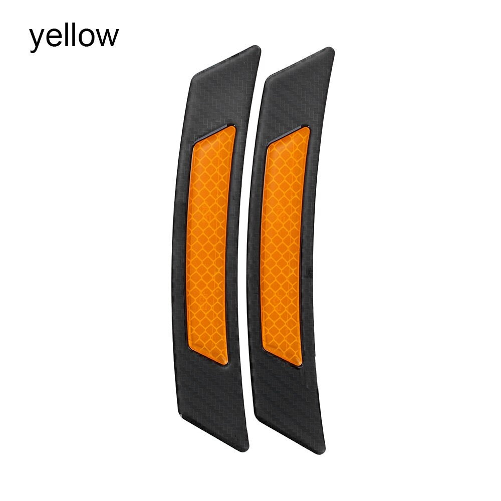 2Pcs Car Wheel Eyebrows Bump Protector, Auto Reflective Stickers Carbon Fiber Print Edge Protection Strip Collision Warning Decoration Car Accessaries