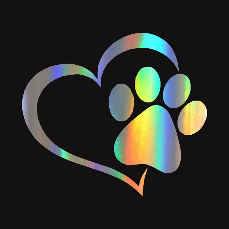 1pc Cute Heart Paw Car Decal - Show Your Love for Animals and Support Animal Rescue