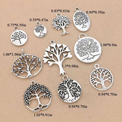 10Pcs Tree of Life Charm Pendants - Perfect for DIY Jewelry Making!