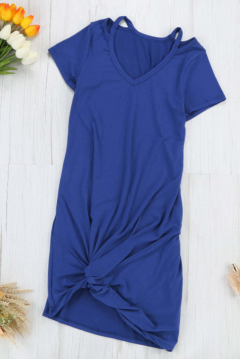 Clear Skies Jersey Twist T-Shirt Dress