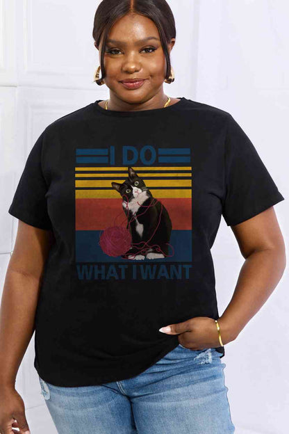 Simply Love Full Size I DO WHAT I WANT Graphic Cotton Tee