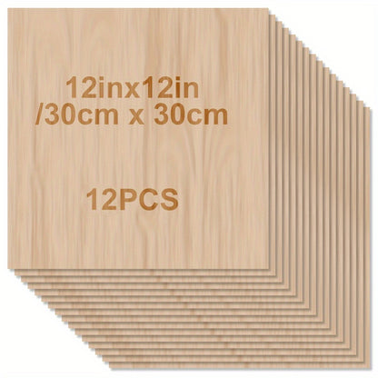 2mm Thick Unfinished Wood Sheets - Perfect for Laser Cutting, Wood Burning, Architectural Models & Staining!