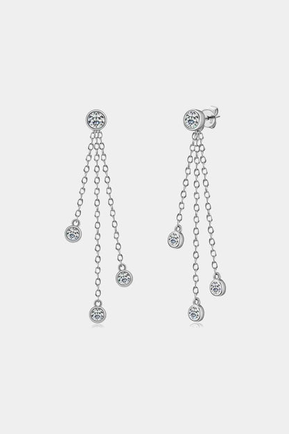 Boucles d'oreilles en chaîne superposée en moissanite de 1,2 carat