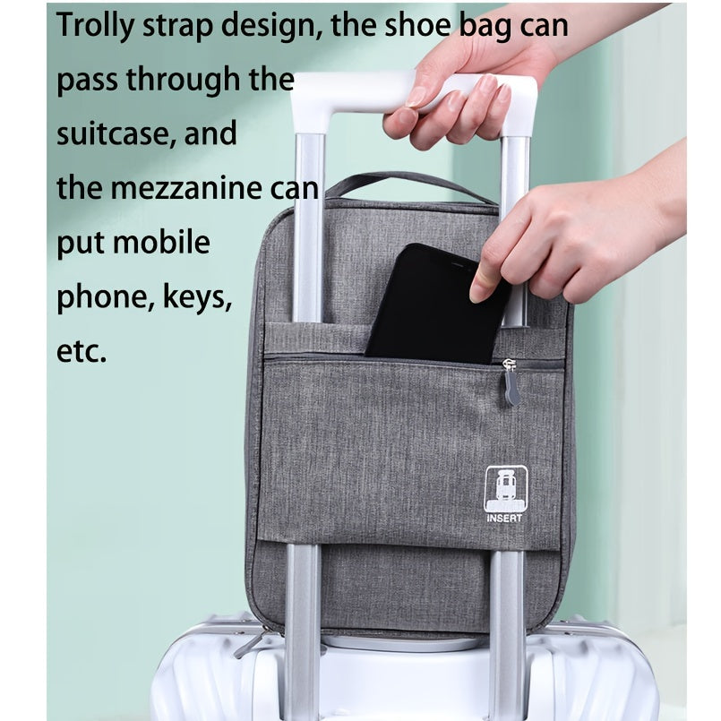 Travel Shoes Storage Bag, Portable Zipper Storage Bag With Handle Luggage Packing Bag For Shoes