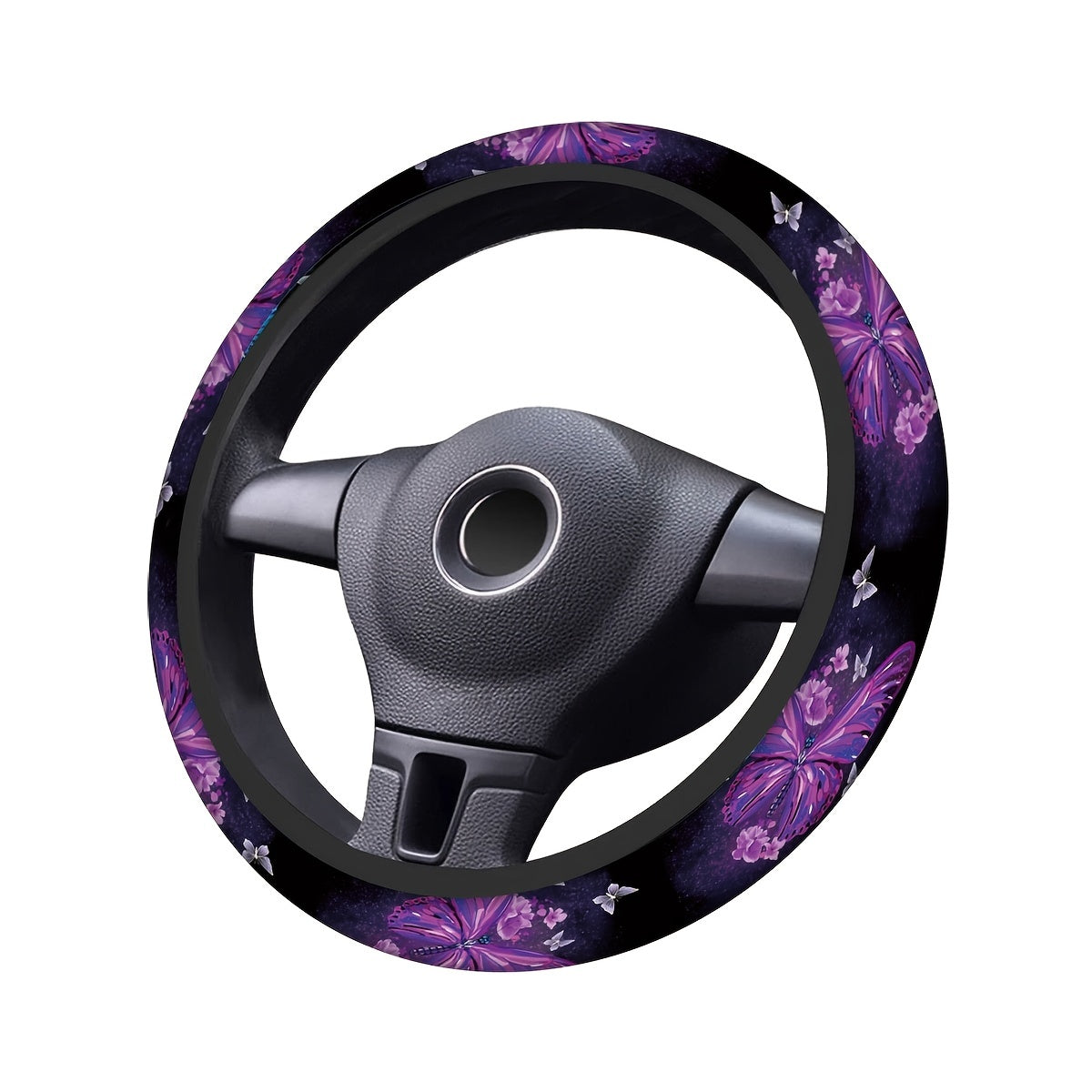 Ajoutez une touche de couleur à votre voiture avec cette élégante housse de volant papillon violet ! 