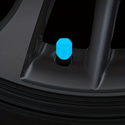 Upgrade Your Vehicle with These 4pcs Colorful Glowing Tire Valve Caps!