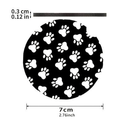 1pc-4pcs Car Coasters, Anti Slip Cup Pad, 3pcs/set, 6pcs/set Multicolor Dog Paws Print Car Interior Supplies