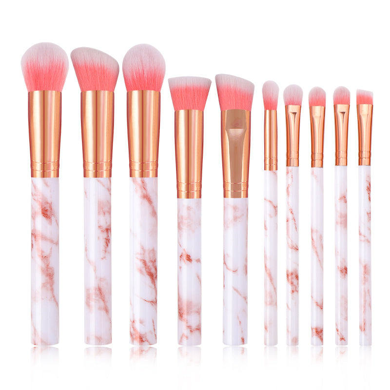 10 Pcs Marble Makeup Brushes