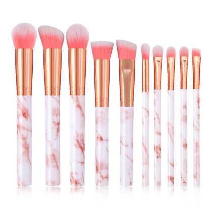 10 Pcs Marble Makeup Brushes