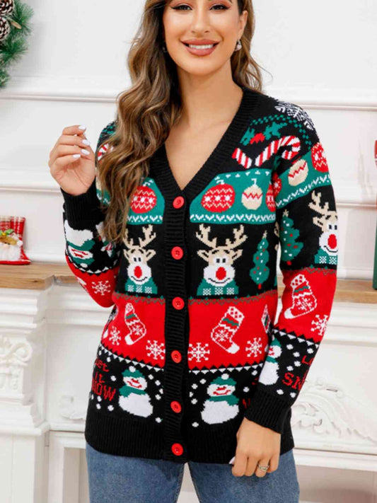 Cardigan boutonné de Noël