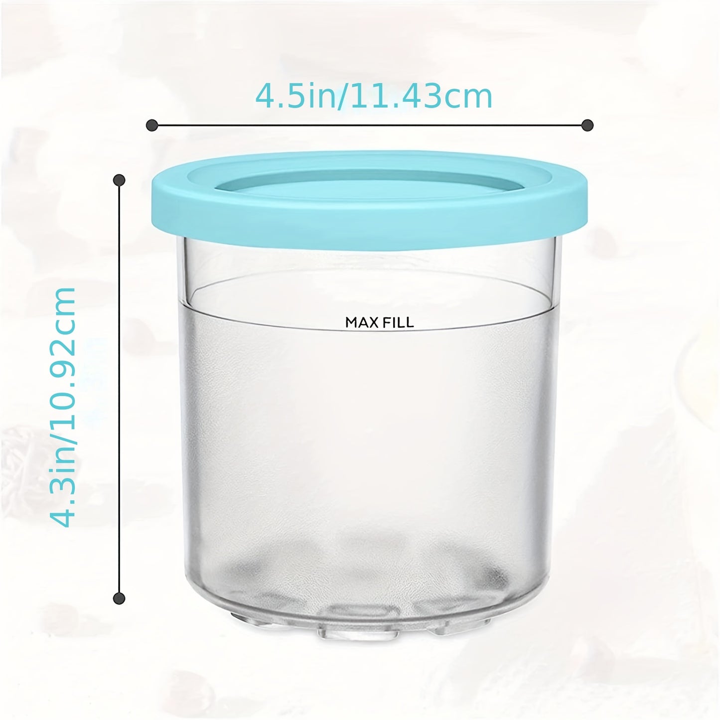 4 Packs/ 2 Packs Ice Cream Pints Cup, Ice Cream Containers With Lids Replacements For Ninja Creami Pints, Safe & Leak Proof Ice Cream Pints Kitchen Accessories For NC301 NC300 NC299AM Series Ice Cream Maker