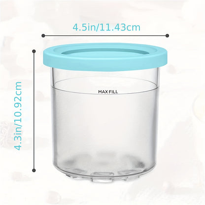 4 Packs/ 2 Packs Ice Cream Pints Cup, Ice Cream Containers With Lids Replacements For Ninja Creami Pints, Safe & Leak Proof Ice Cream Pints Kitchen Accessories For NC301 NC300 NC299AM Series Ice Cream Maker