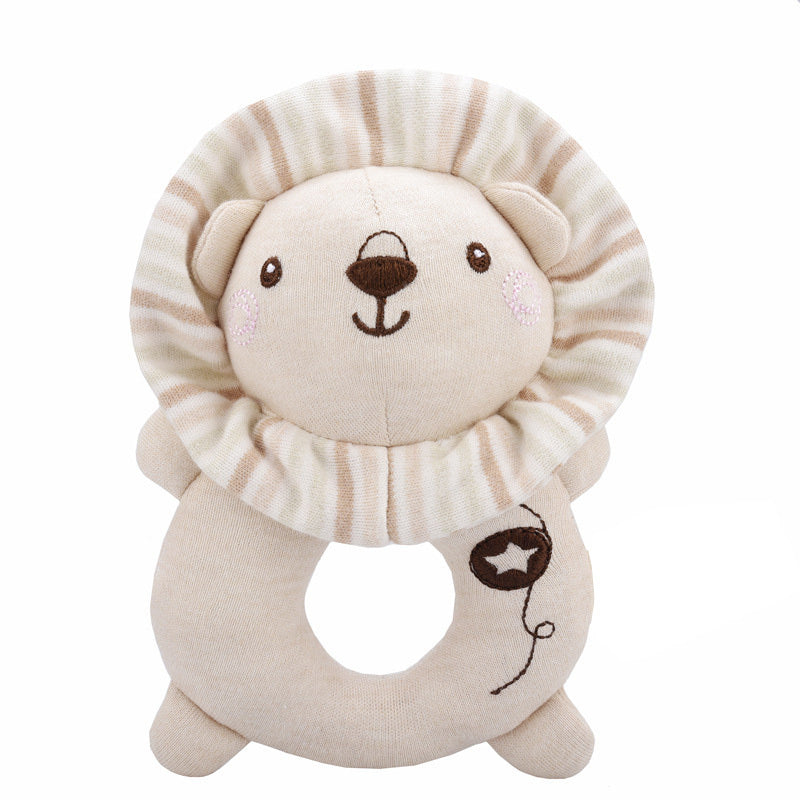 Jouet en peluche hochet à main pour bébé, poupée hochet à main ronde en forme d'animal d'éducation précoce, jouet réconfortant pour bébé 