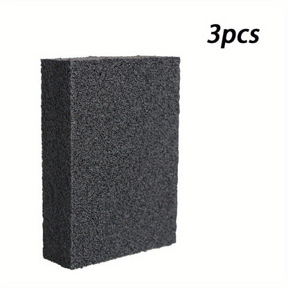 3pcs Diamond Sponge Eraser for Descaling and Cleaning - Silicon Carbide Brush for Stovetop, Pot, and RV Kitchen Tools