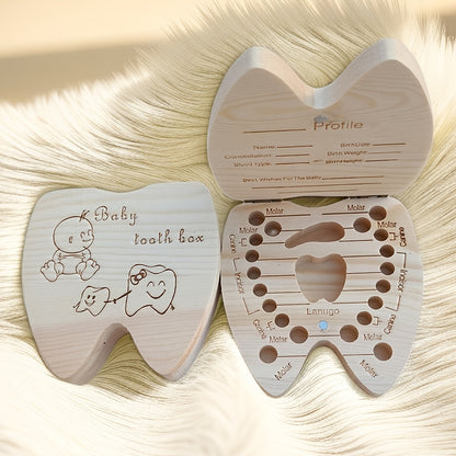 Beautiful Wooden Baby Tooth Collection Box - A Perfect Infant Souvenir!