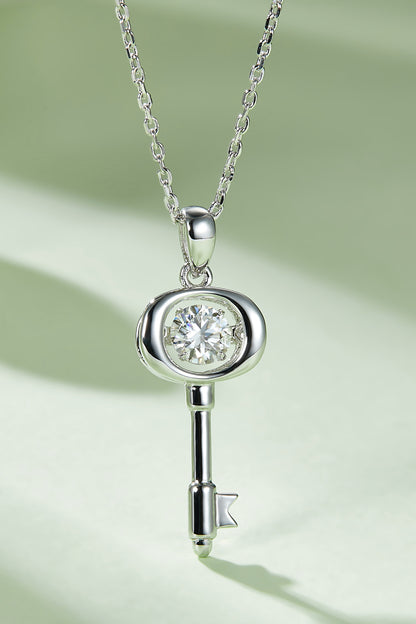 Moissanite Key Pendant Necklace