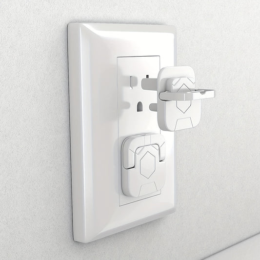 10pcs Baby Proof Outlet Covers - Keep Your Little Ones Safe with Hidden Handle & Square Socket Covers!