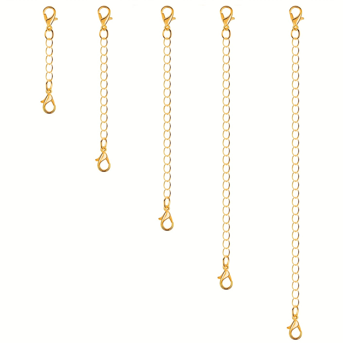 5/10Pcs Golden Silvery Stainless Steel Necklace Chain Extenders, Jewelry Extenders Chains For Necklaces Bracelets, Chain Extenders For Necklace, Bangles And Jewelry Making Chain Links