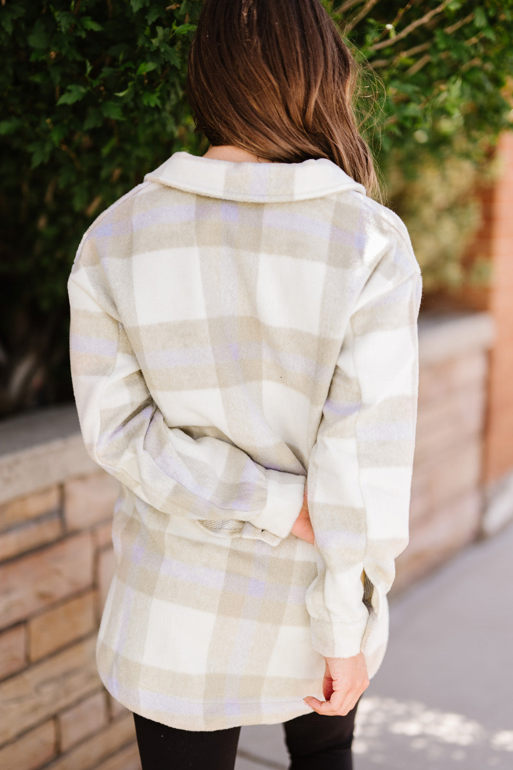 Plaid Dropped Shoulder Pocket Shacket