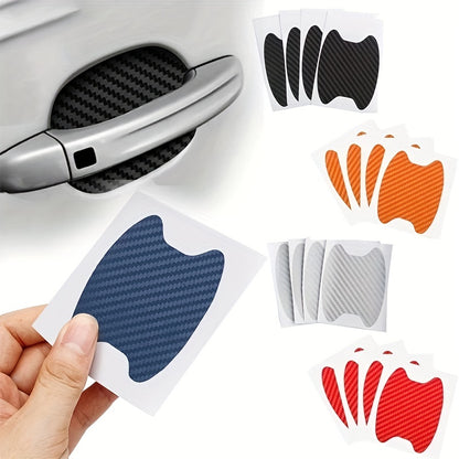 4pcs Car Door Sticker Carbon Fiber Scratches Resistant Cover Auto Handle Protection Film Exterior Styling Car Accessories