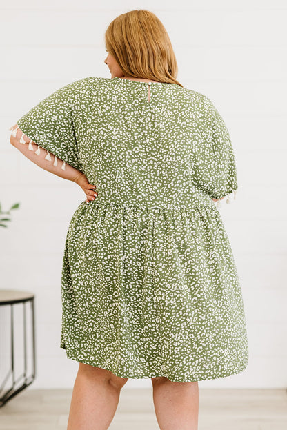 Robe Léopard Imprimée à Franges de Grande Taille