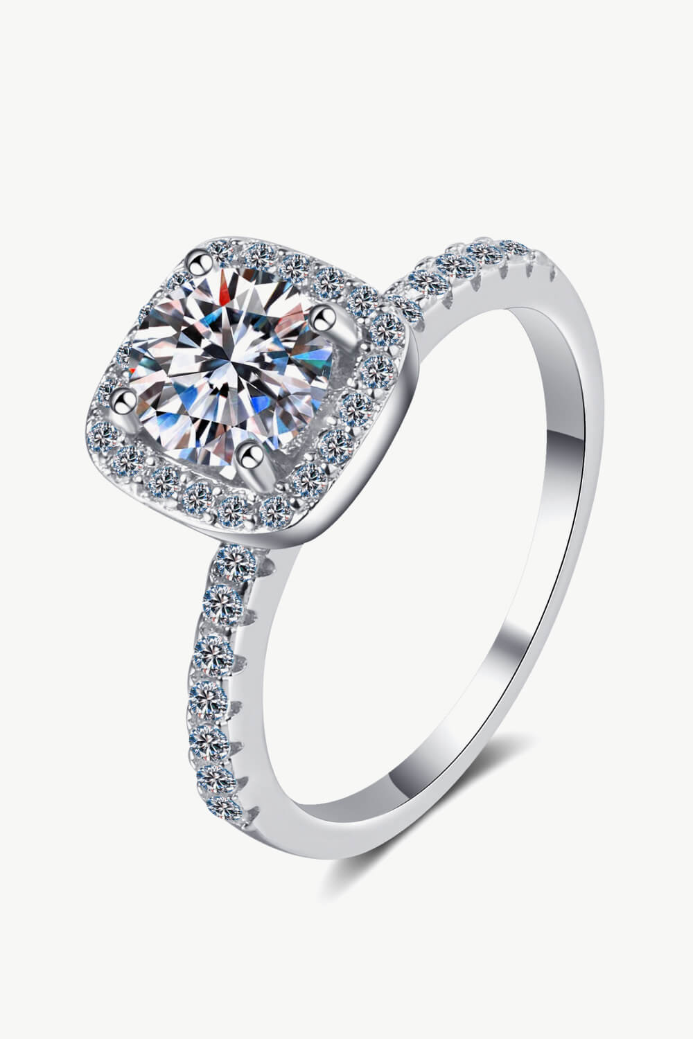 Bague Moissanite Carrée