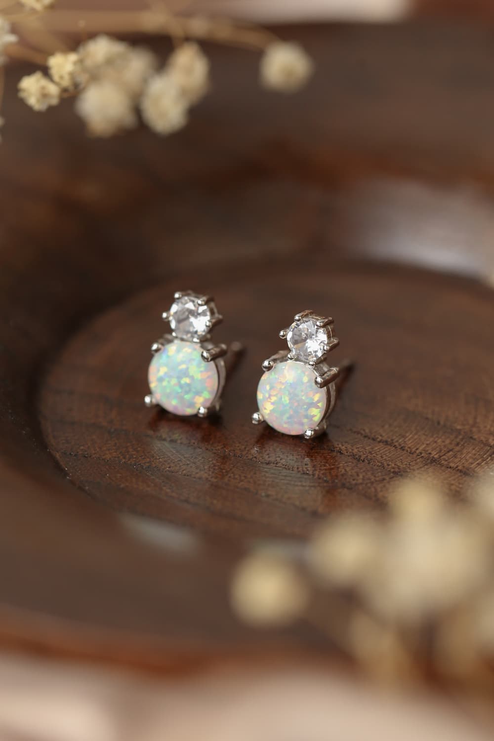 4-Prong Opal Stud Earrings