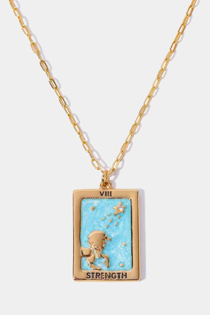 Collier en cuivre pendentif carte de tarot