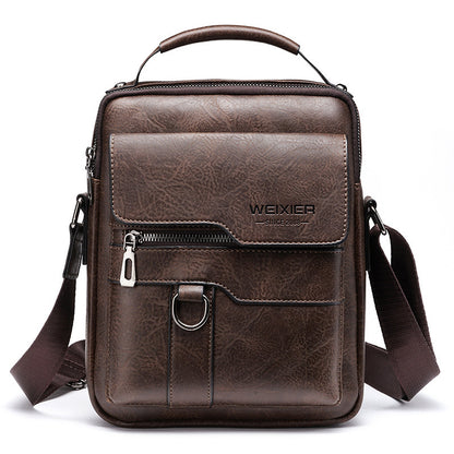 WEIXIER Crossbody Bag Men's Shoulder Bag Vintage Leather Vertical Hand Business Men's Casual Leather Bag Satchel Bag For Men Gift For Father /Anniversary