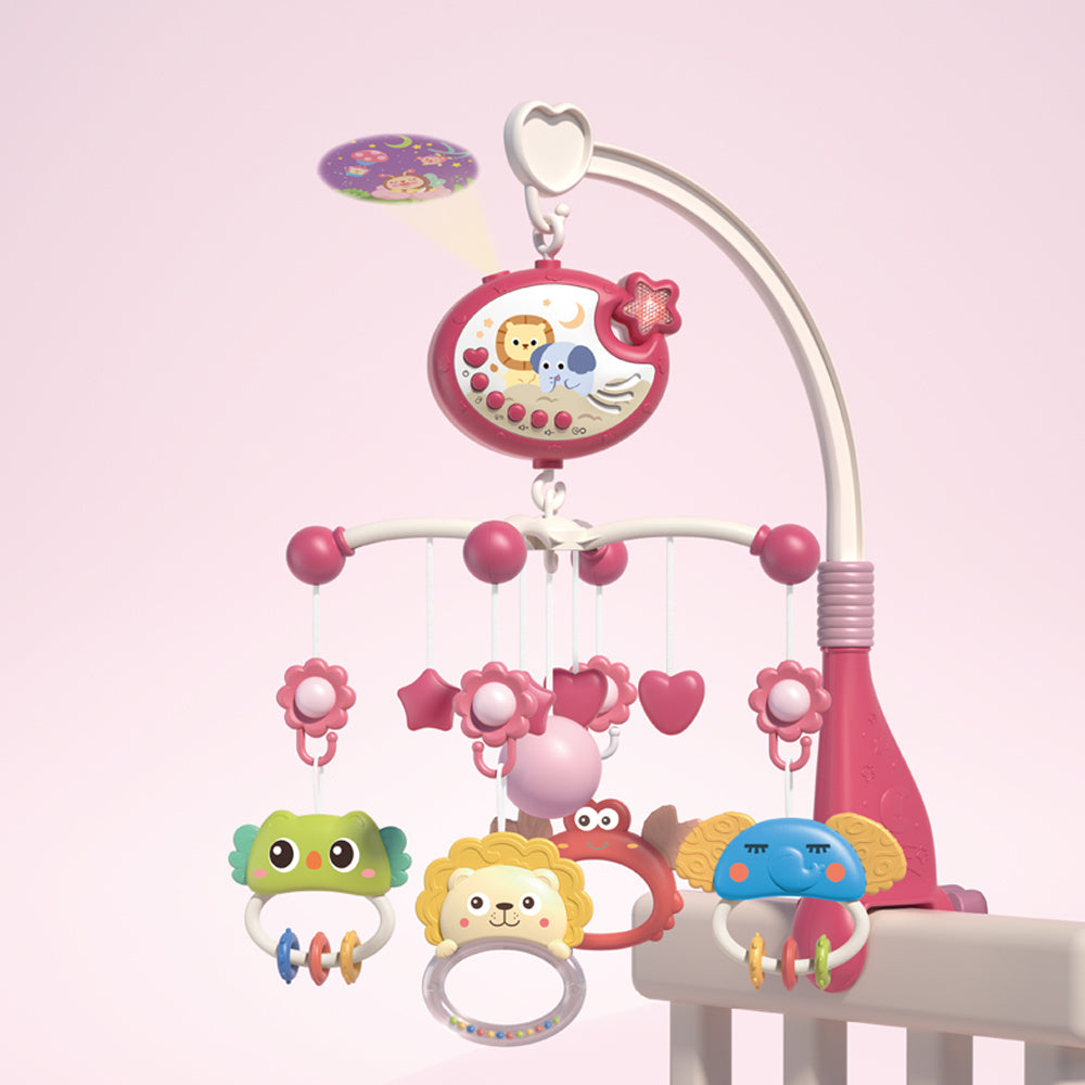 Baby Bedside Toys Stroller Bell Toy Baby Music Rotating Bed Bell Multi-function Remote Control Projection Light Comfort Bell For Newborn