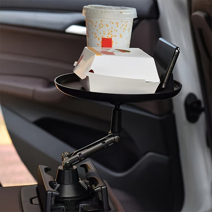 Universal Car Cup Holder Tray, Adjustable Car Tray Table Mobile Phone Holder Mount 360° Swivel Arm Food Table For Most Vehicles