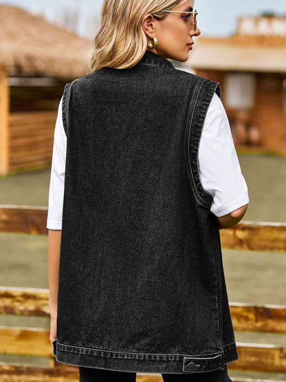 Gilet en jean boutonné