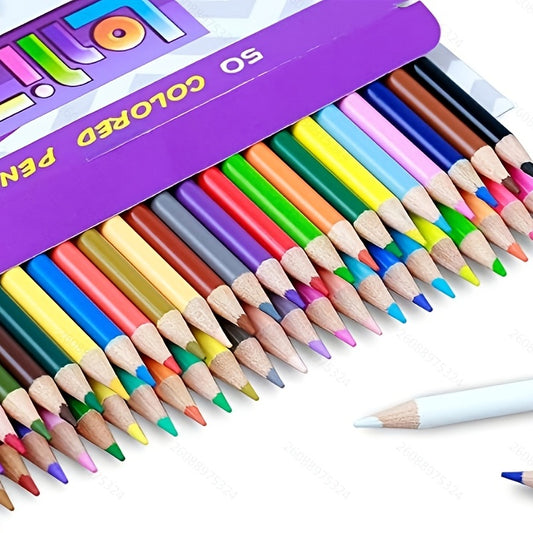 50/72 Colors Oily Pencil Drawing Sketch Set Soft Wood Color Pencil For School Student Stationery Art Supplies Children's Drawing Pencil