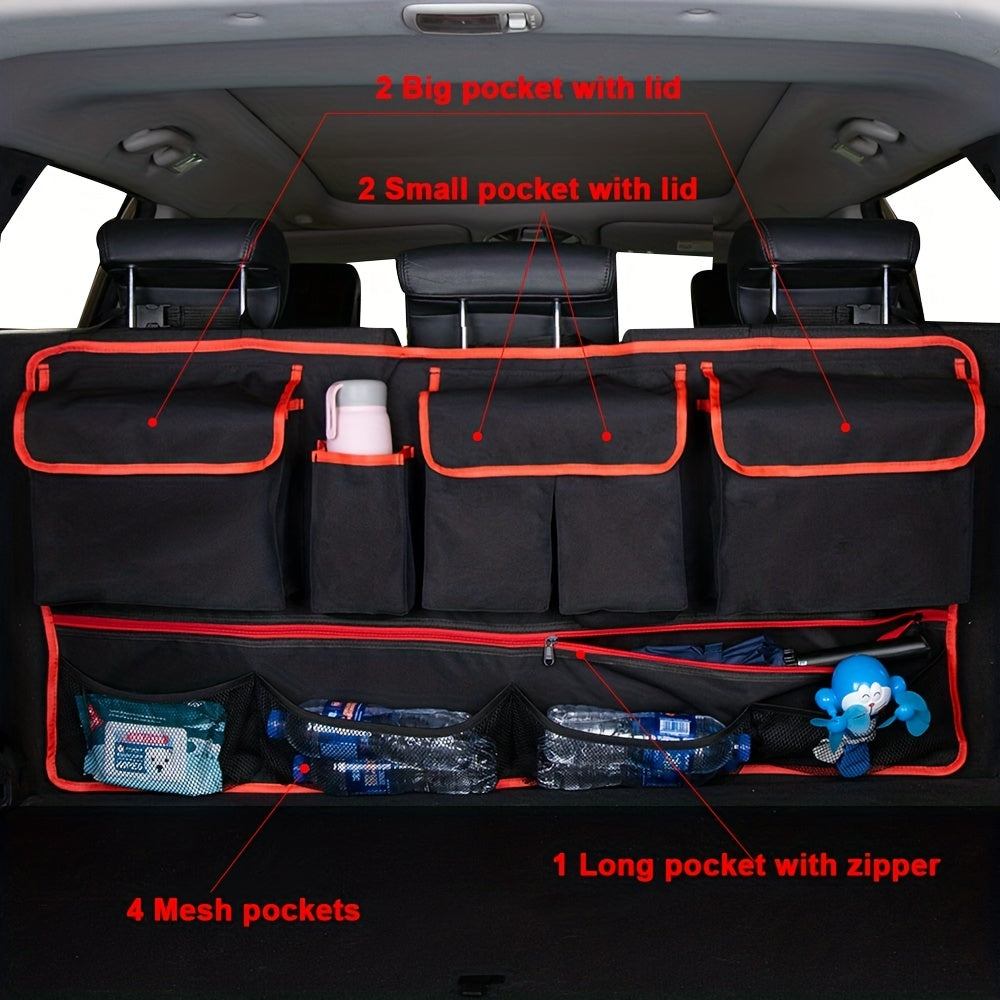 Universal Car Organizer for Plus Size SUVs - Spacious Trunk and Back Seat Storage Bag with Multifunctional Net Pocket - Perfect Car Interior Accessory for Women