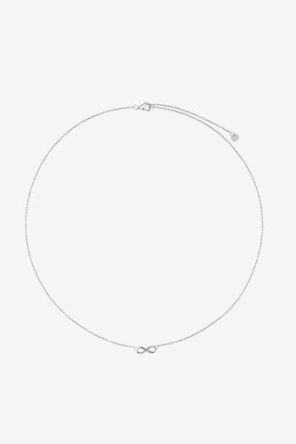 Collier en argent sterling 925 avec fermoir mousqueton figure 8