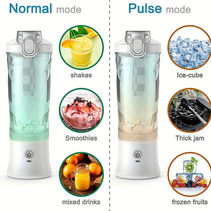 7.4V 600ml Portable Juicer Ice Crusher - Wireless, Large Capacity, Type-C Charging, Waterproof Juice Maker