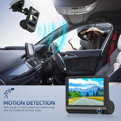 3-in-1 Car Dash Cam: 3.8 Video Recorder with 3 Cameras for Maximum Road Safety