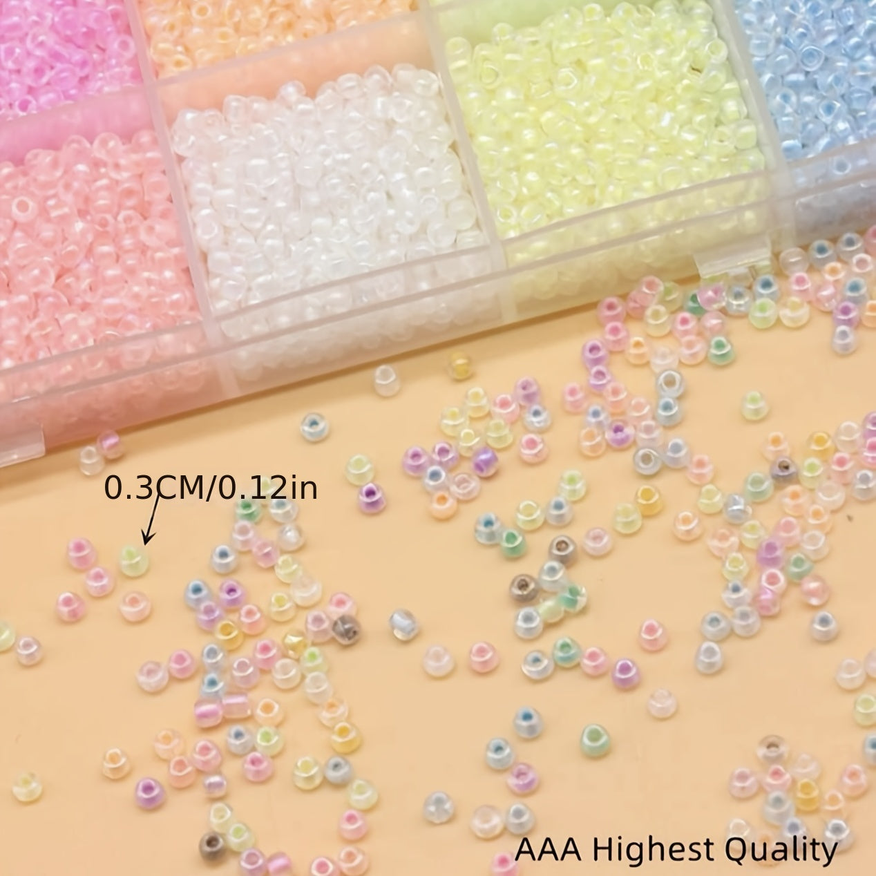 15 Colors Luminous Glass Beads Box DIY Jewelery Box