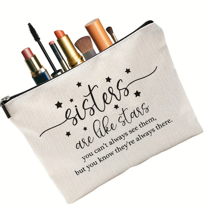 Trousse de maquillage pour sœurs comme des étoiles, 1 pièce, étui pour cadeaux d'anniversaire, trousse à cosmétiques, cadeau pour meilleurs amis pour grandes et petites sœurs 