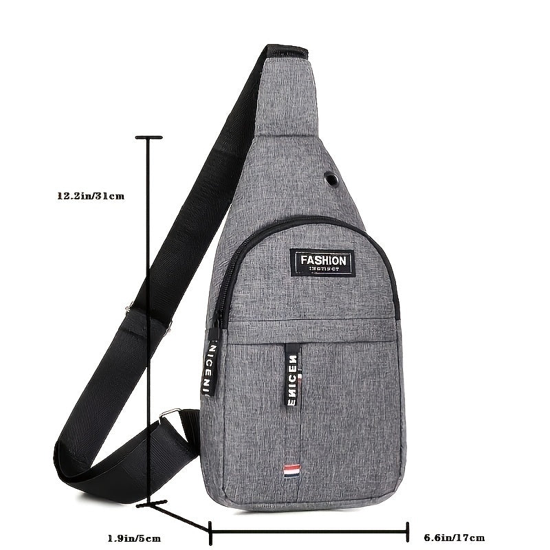 Upgrade Your Style with This Stylish 1pc Casual Sports Chest Bag - Perfect for Travel!