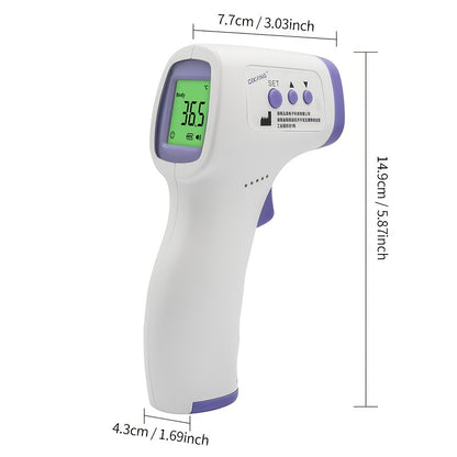 2-in-1 Digital Thermometer for Adults & Kids, Instant Accuracy & Fever Alarm - No Touch Forehead Thermometer for Baby (AAA Battery Not Included)