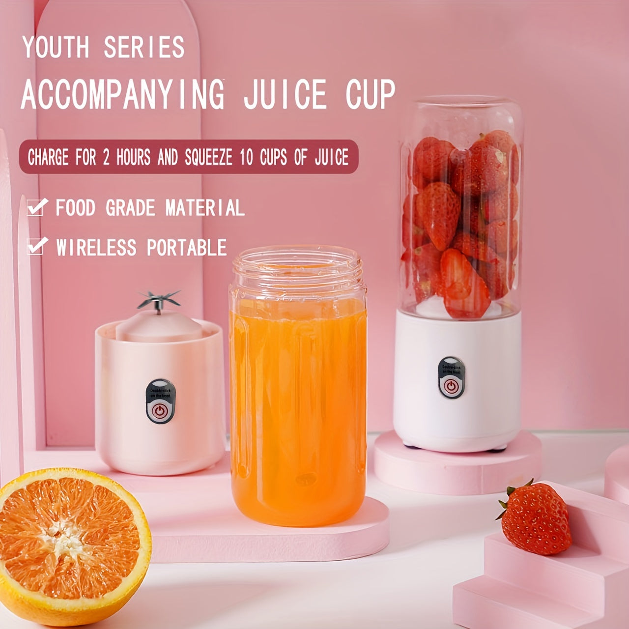 USB Rechargeable Portable Smoothie Blender: Make Delicious Juices & Smoothies Anywhere!