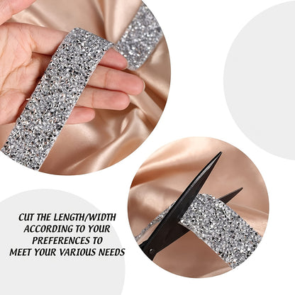 Sparkle Up Your Wedding, Party, Car, or Phone with 3 Yards of Self-Adhesive Rhinestone Ribbon!