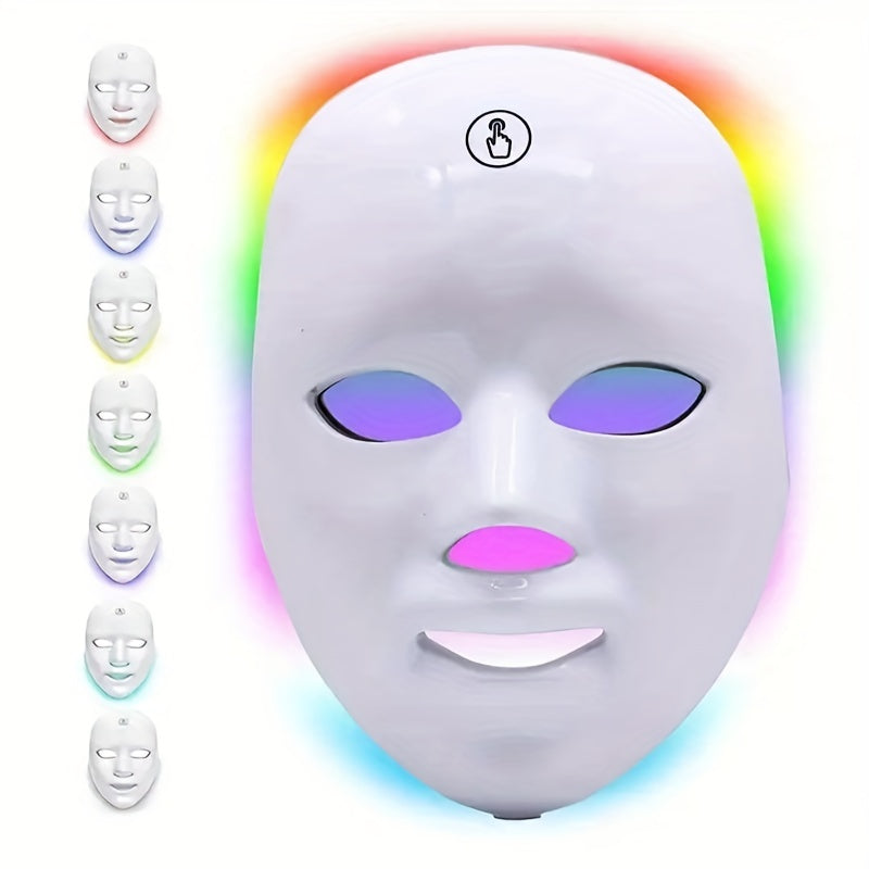 Masque photonique LED 7 couleurs : soins du visage rechargeables pour le vieillissement et le rajeunissement - Touch 7 Colours Spa ! 