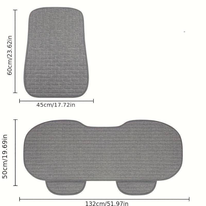 Upgrade Your Car Interior with this Universal Rear Seat Cover & Cushion Pad - Includes Backrest & Headrest Cover!