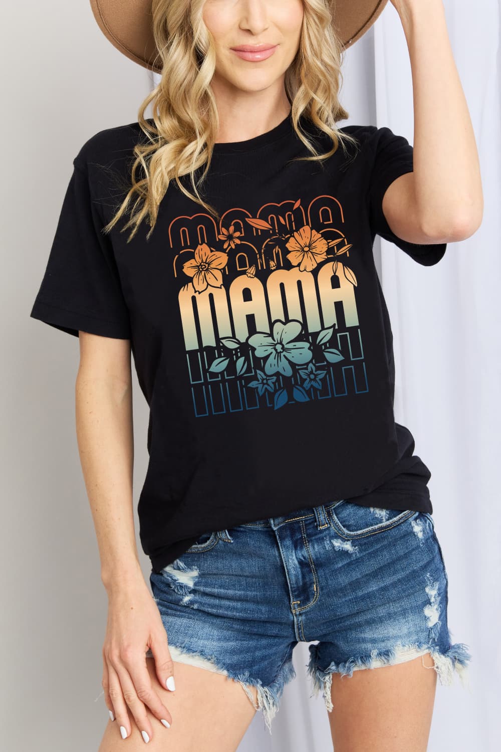 Camiseta de algodón con gráfico MAMA de talla grande de Simply Love