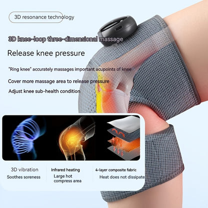 1pc 3-in-1 Heated Knee Massager Shoulder Brace with Vibration and Heating Modes - Relax Leg Warmers for Knee, Elbow, and Shoulder Pain Relief